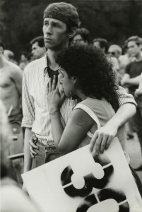Lee Snider. [First AIDS Memorial Service in New York City, Central Park Bandshell], June 13, 1983. Lee Snider/Photo Images; courtesy of the Fales Library & Special Collections, NYU