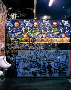 The Cock: Bathroom, 2-Views, New York, NY (shown is half of the diptych), 2002, Ultrachrome inkjet print, framed, 44 by 52 inches. Top two on this page from the series, “The Nightclub Interiors, 2000–7”