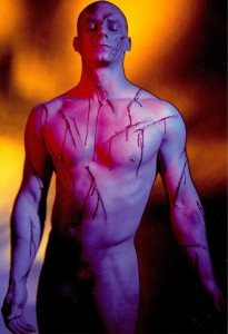 My Cuts Your Scars, 1991, Cibachrome, dye transfer print, 16 by 24 inches. Published in Self-Exposure: The Male Nude Self-Portrait by Reed Massengill (2005) 