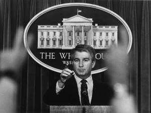 Deputy Press Secretary Larry Speakes in a still from Scott Calonico's documentary short WHEN AIDS WAS FUNNY