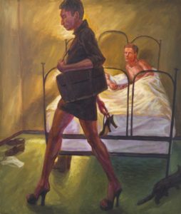 Black Bag, 1993, oil on canvas, 45 by 38 inches (114.3h x 96.52w cm). Courtesy Alexander Gray Associates, New York • © 2016 Estate of Hugh Steers / Artists Rights Society (ARS), New York