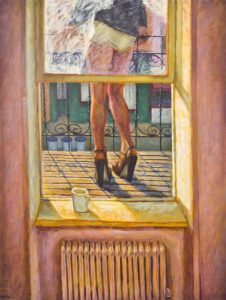 Morning Terrace, 1992, oil on canvas, 72 by 54 inches (182.88h by 137.16w cm). Courtesy Alexander Gray Associates, New York • © 2016 Estate of Hugh Steers / Artists Rights Society (ARS), New York