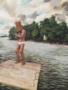 Raft, 1991, oil on canvas, 40 by 30.25 inches (101.6h x 76.84w cm). Courtesy Alexander Gray Associates, New York • © 2016 Estate of Hugh Steers / Artists Rights Society (ARS), New York