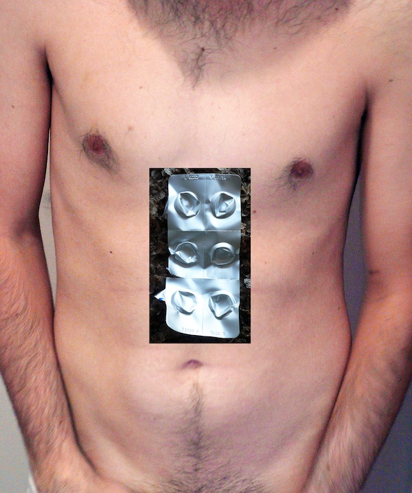 Pastillas + Cuerpo+ / Pills + Body+, 2013, photo, collage, 24 by 24 inches; 19 by 27 inches