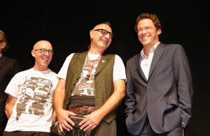 LGSM cofounder Mike Jackson, Blake, and actor Dominic West at the Pride screening at the Toronto International Film Festival. Photo  by Philip Cheung/Getty Images for CBS Films