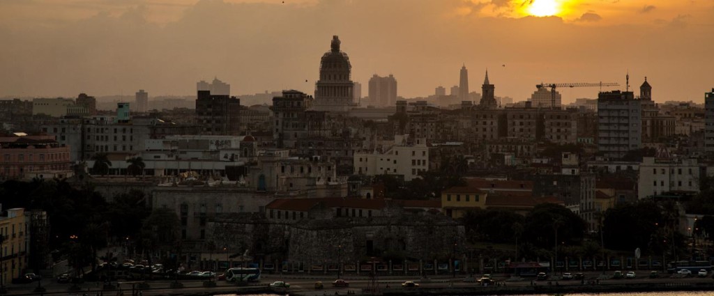 Havana skyline at sunset: Museum of the Revolution, former Presidential Palace, in scaffolding